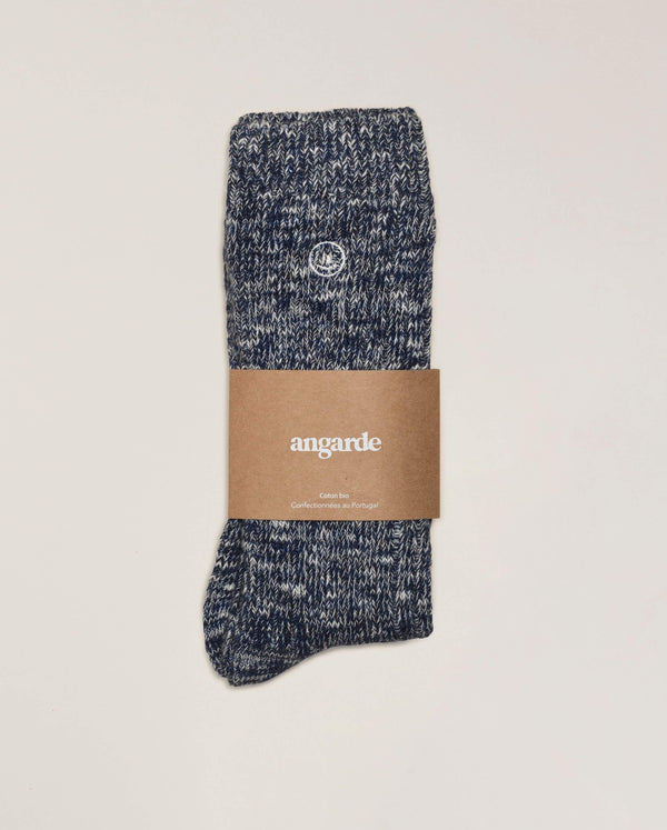 Angarde Chaussettes Chinées Homme Bleu Marine