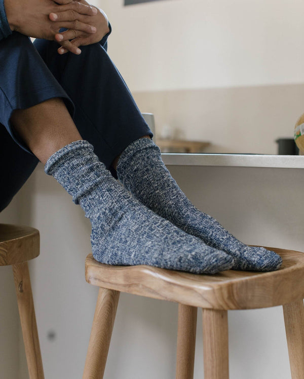 angarde Chaussettes chinées homme bleu marine