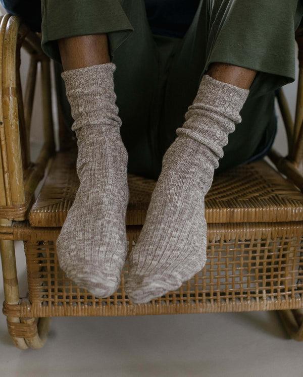 Angarde Chaussettes Chinées Homme Taupe