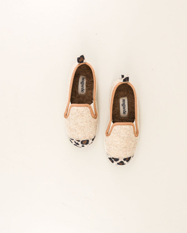 Angarde Chausson Enfant Beige Léopard
