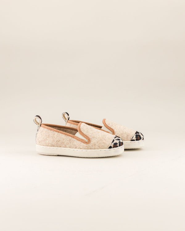 angarde Chausson enfant beige léopard