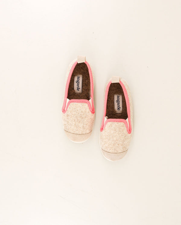 Angarde Chausson Enfant Beige Rose Fluo