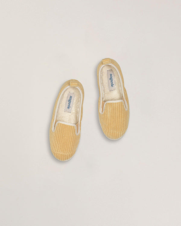 Angarde Chausson Enfant Jaune En Velours