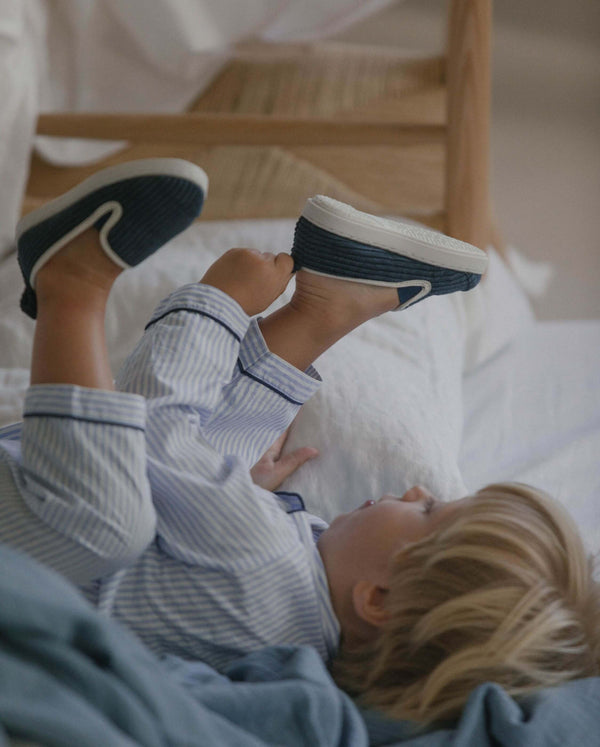 Angarde Chausson Enfant Marine En Velours