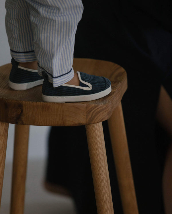 Angarde Chausson Enfant Marine En Velours