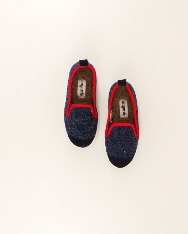 Angarde Chausson Enfant Marine Rouge