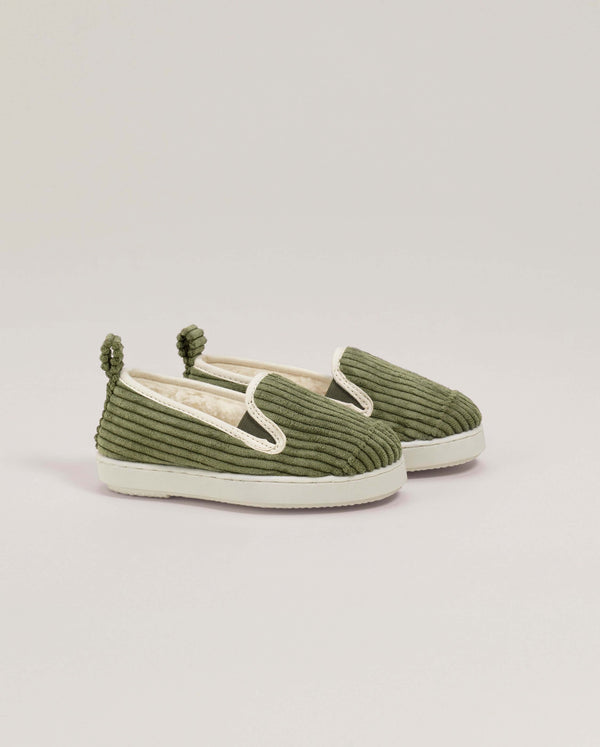 angarde Chausson enfant vert en velours