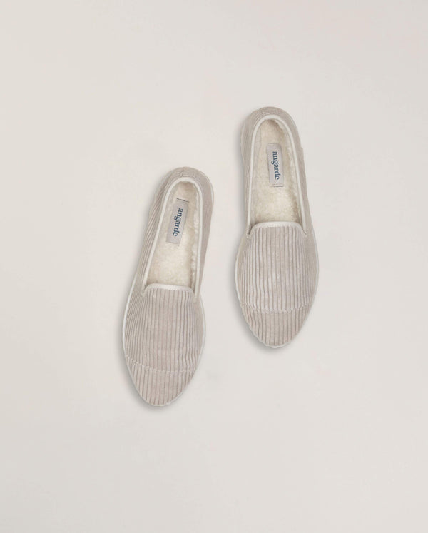 Angarde Chausson Femme Beige En Velours