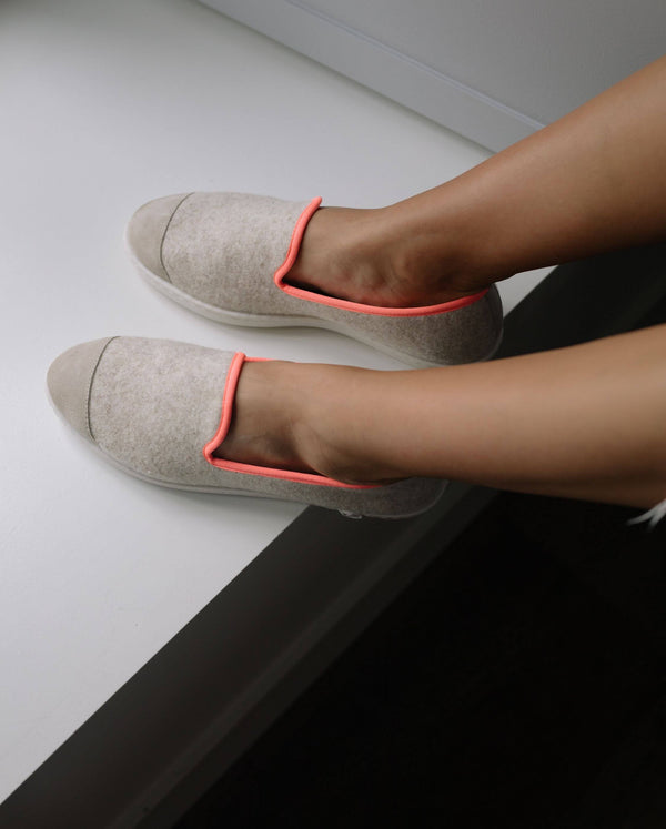 Angarde Chausson Femme Beige Rose Fluo