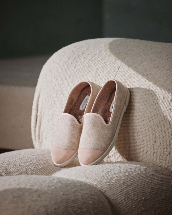 Angarde Chausson Femme Beige Rose Poudré