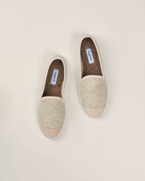 Angarde Chausson Femme Beige Rose Poudré