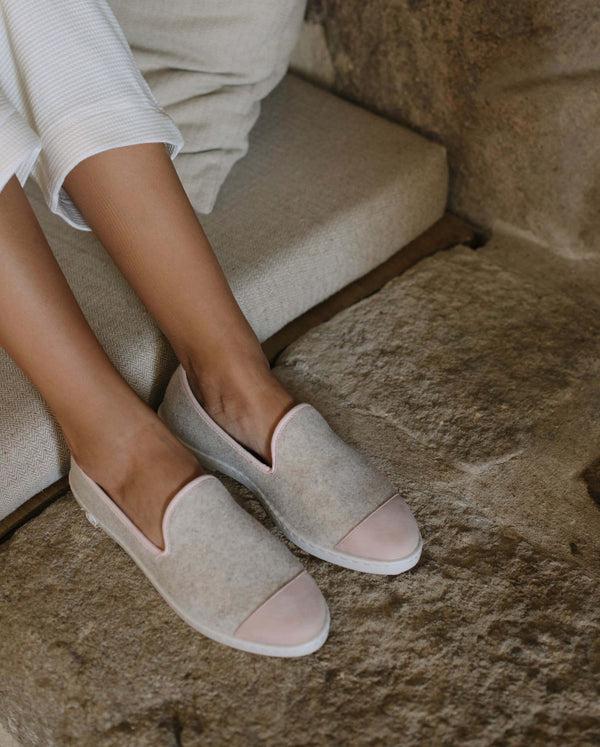 Angarde Chausson Femme Beige Rose Poudré