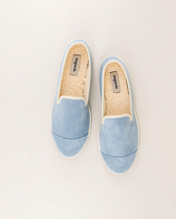 Angarde Chausson Femme Ciel Cuir