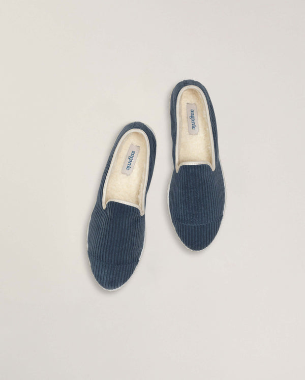 Angarde Chausson Femme Marine En Velours