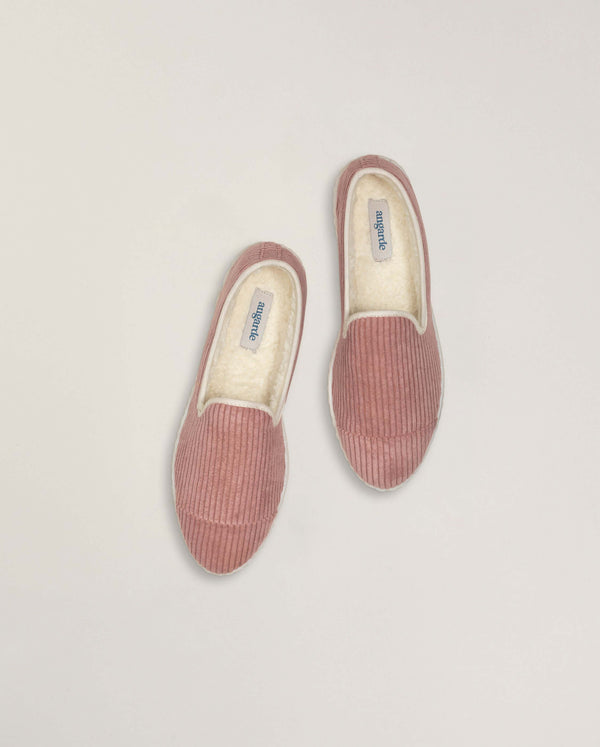 Angarde Chausson Femme Rose En Velours