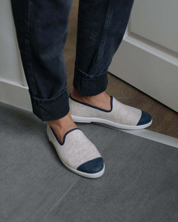 Angarde Chausson Homme Beige Marine