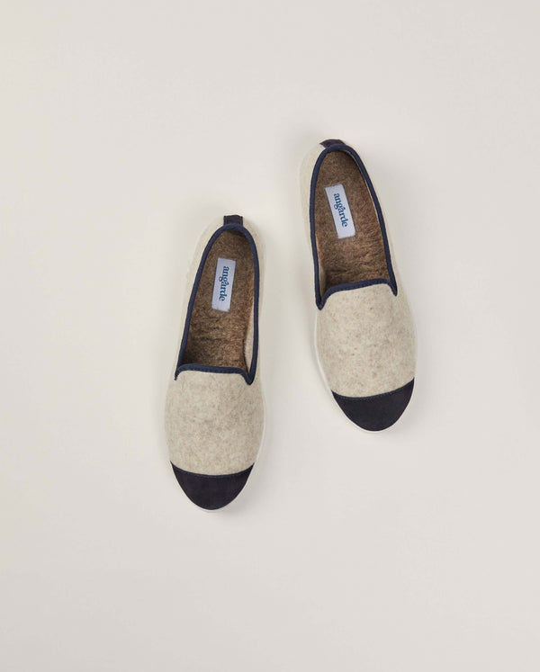 Angarde Chausson Homme Beige Marine