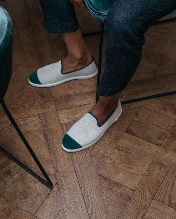 Angarde Chausson Homme Beige Vert Basilico