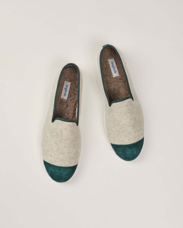 Angarde Chausson Homme Beige Vert Basilico