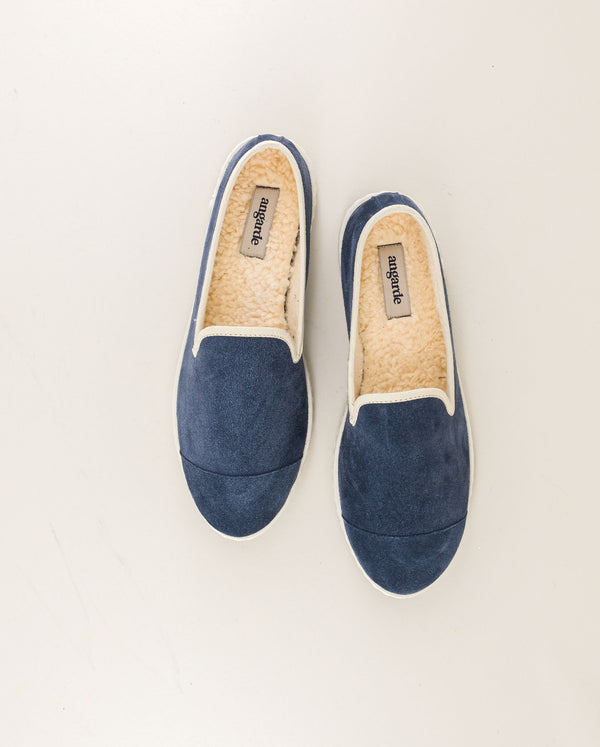 Angarde Chausson Homme Bleu Jean En Cuir