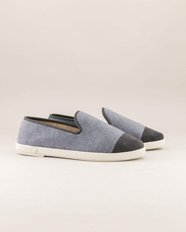 angarde Chausson homme gris ardoise feutre upcyclé