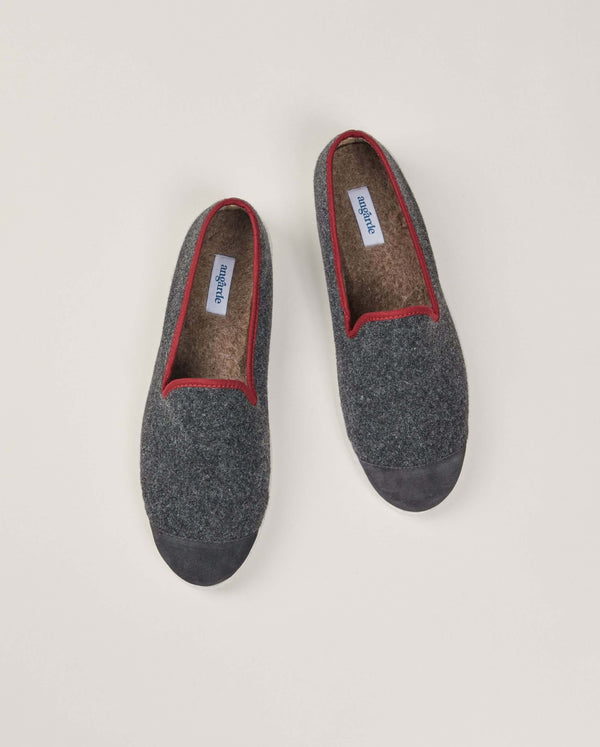 Angarde Chausson Homme Gris Bordeaux