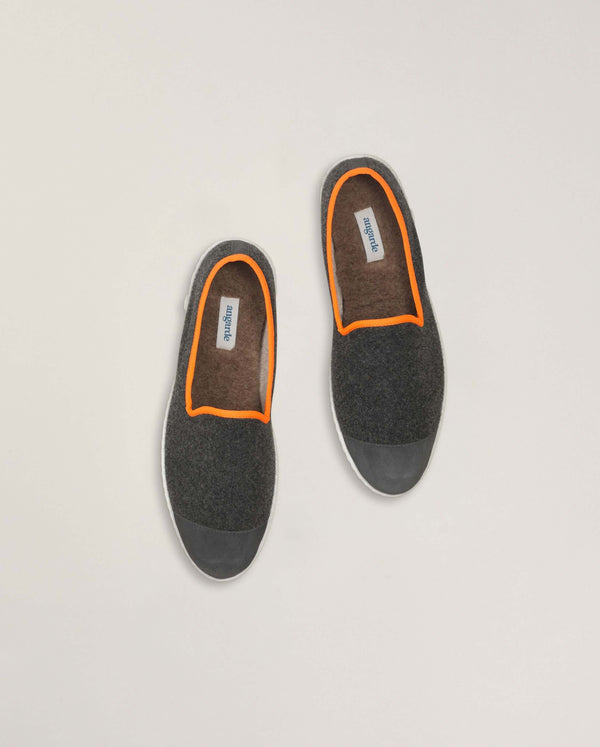 Angarde Chausson Homme Gris Orange Fluo
