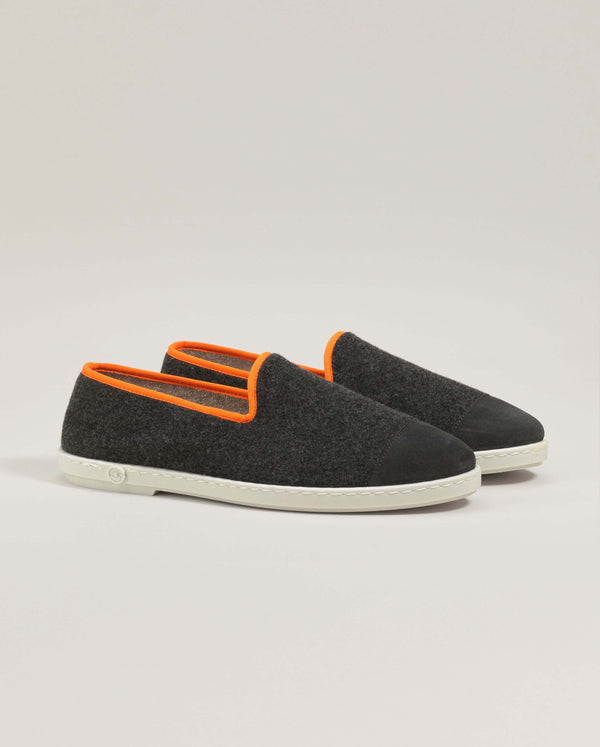 angarde Chausson homme gris orange fluo