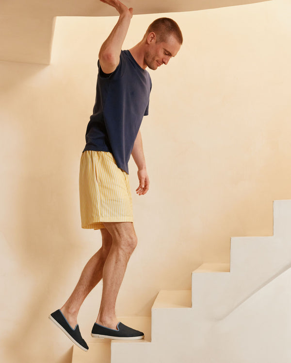 Angarde Chausson Homme Marine Jean En Lin