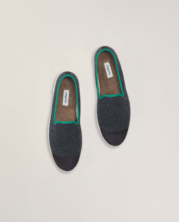 Angarde Chausson Homme Marine Vert