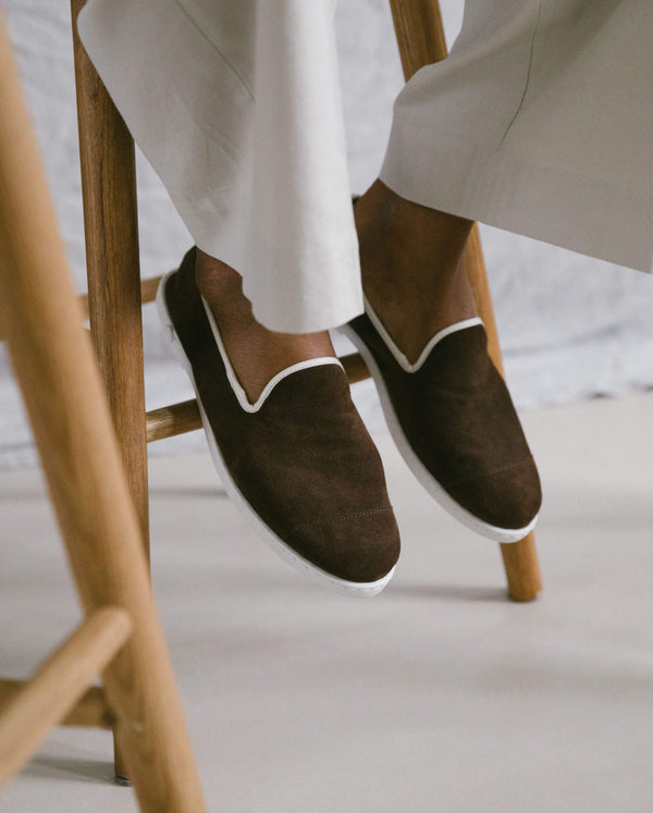 Angarde Chausson Homme Mocha En Cuir
