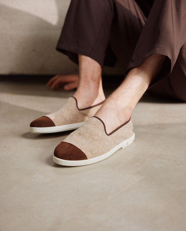 Angarde Chausson Homme Sable Chocolat