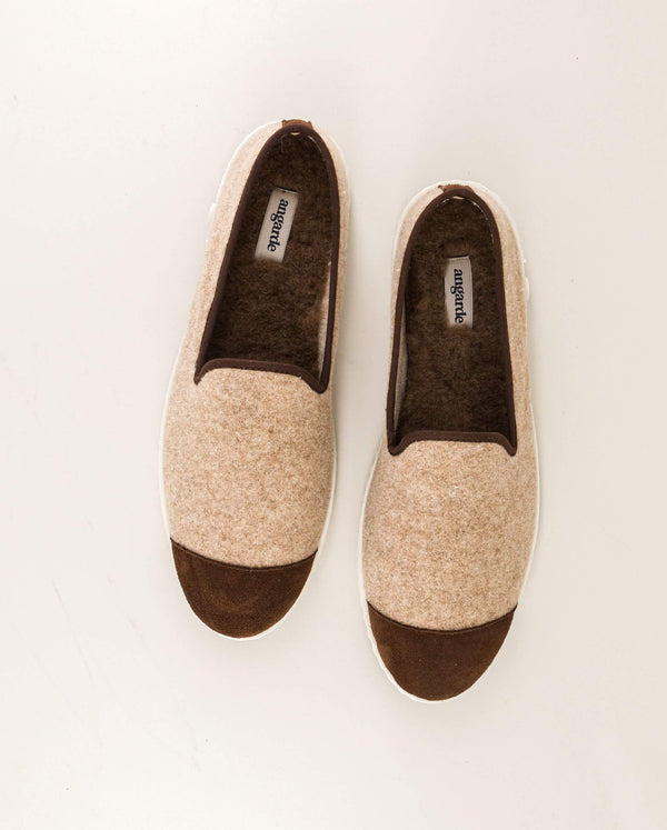 Angarde Chausson Homme Sable Chocolat