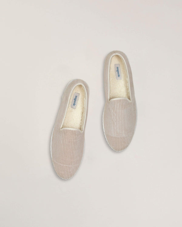 Angarde Chausson Homme Velours Beige