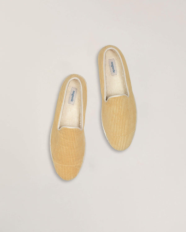 Angarde Chausson Homme Velours Jaune