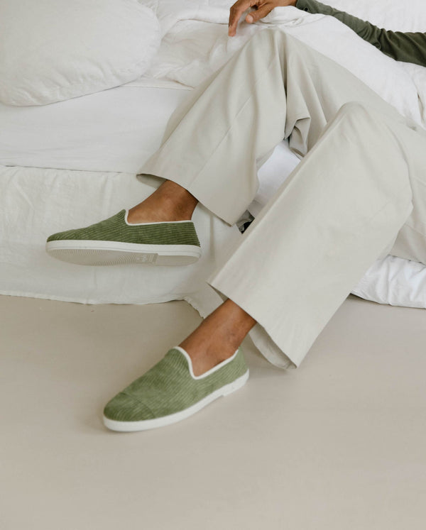 Angarde Chausson Homme Velours Vert