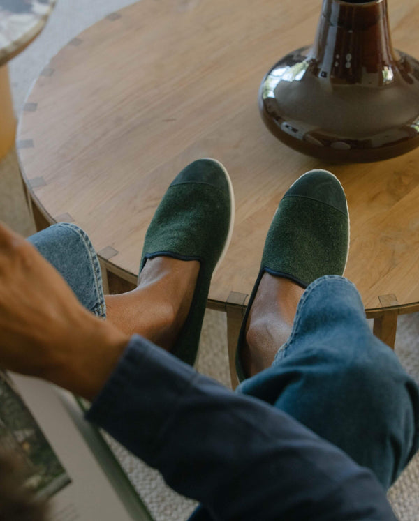 Angarde Chausson Homme Vert Marine