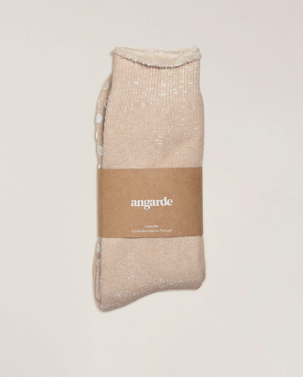 Angarde Chaussons-Chaussettes Homme Beige Clair