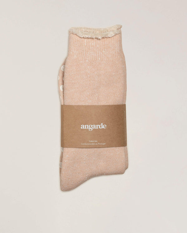Angarde Chaussons-Chaussettes Homme Rose Poudré
