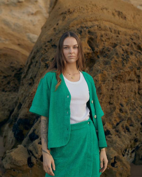 Angarde Chemise Femme Vert De Coton Bio