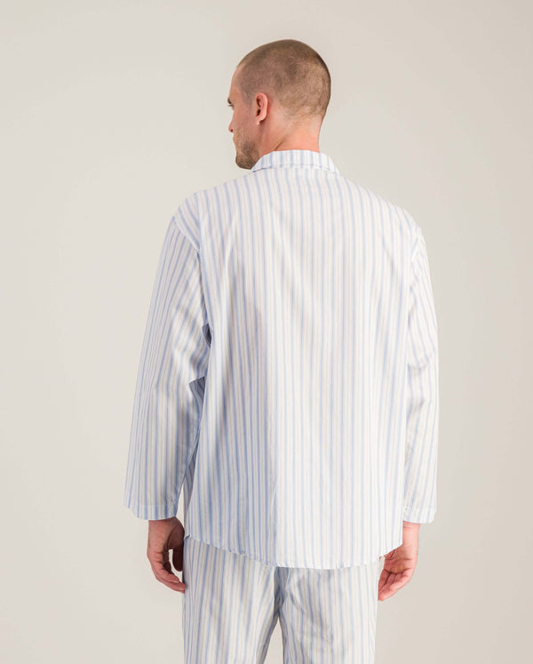 Angarde Chemise Pyjama Homme à Rayures Bleu