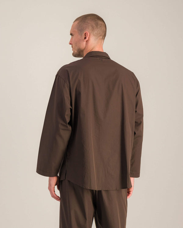Angarde Chemise Pyjama Homme Uni Chocolat
