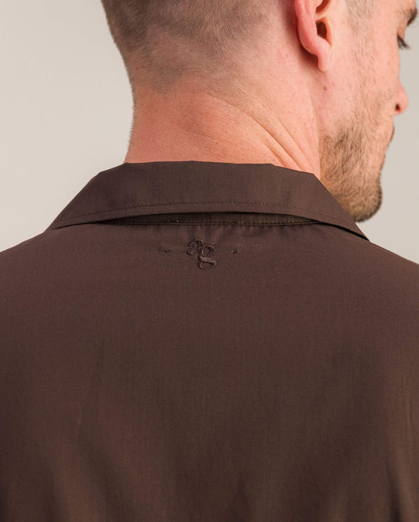 Angarde Chemise Pyjama Homme Uni Chocolat