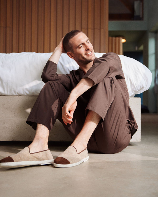 Angarde Chemise Pyjama Homme Uni Chocolat