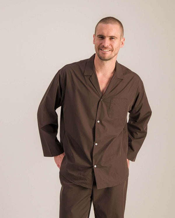 angarde Chemise pyjama homme uni chocolat