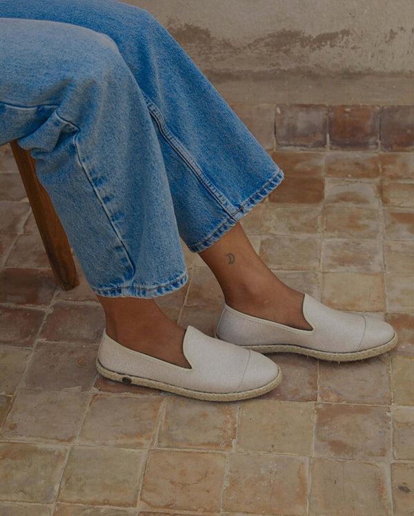 Angarde Espadrille Femme Beige En Lurex
