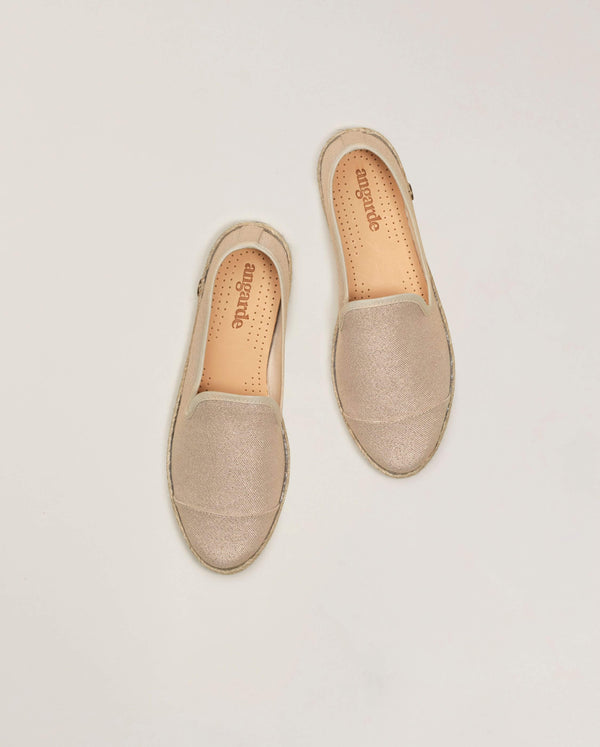 Angarde Espadrille Femme Beige En Lurex