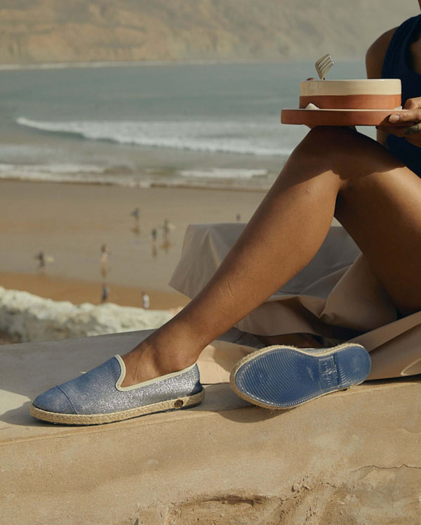 Angarde Espadrille Femme Marine En Lurex