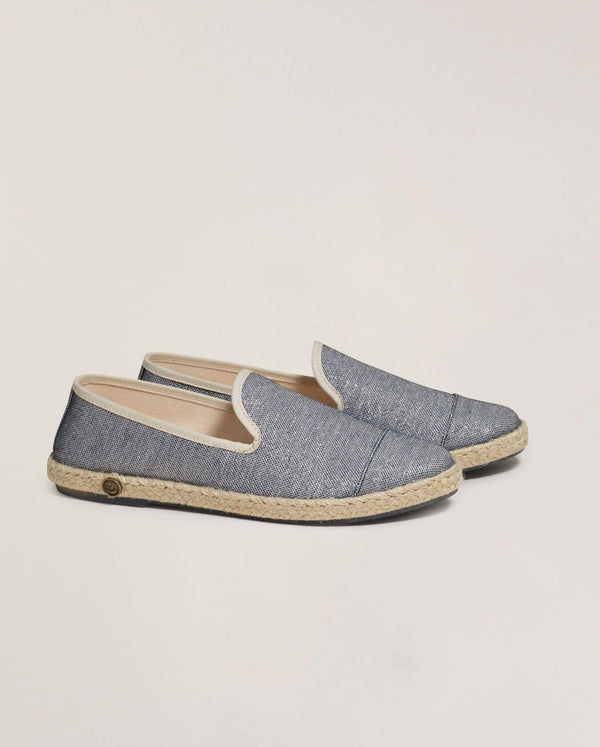 angarde Espadrille femme marine en lurex