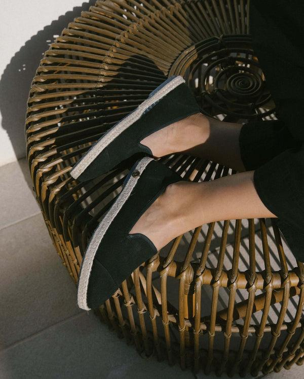 Angarde Espadrille Femme Noir Passepoil Noir